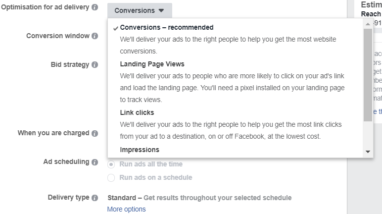 Facebook Traffic or Conversion 4